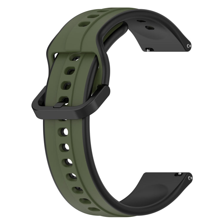 20mm Convex Loop Two-Color Silicone Watch Band, For Samsung Galaxy Watch 42mm, For Samsung Galaxy Watch 6 44mm