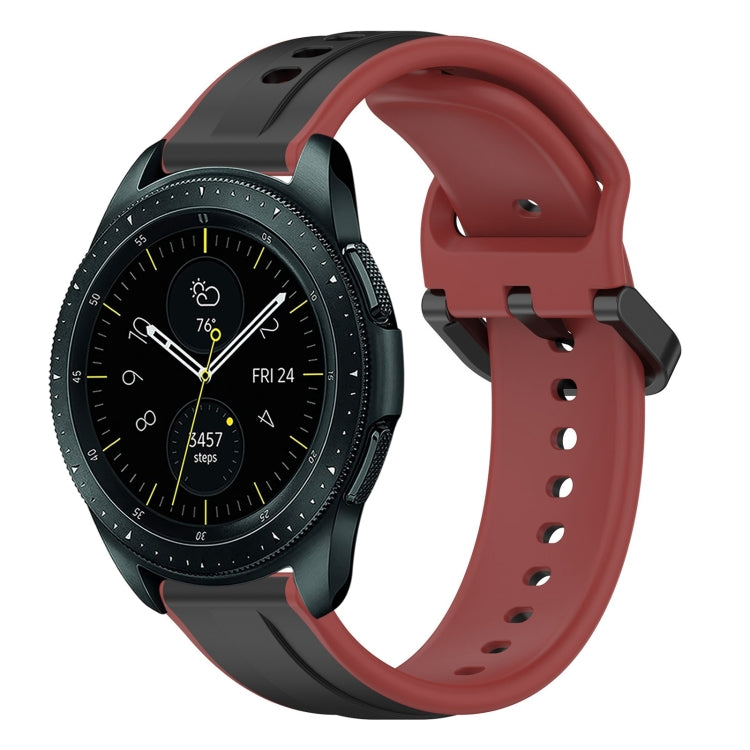 20mm Convex Loop Two-Color Silicone Watch Band, For Samsung Galaxy Watch 42mm, For Samsung Galaxy Watch 6 44mm