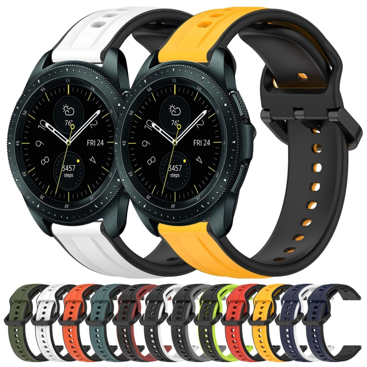 20mm Convex Loop Two-Color Silicone Watch Band, For Samsung Galaxy Watch 42mm, For Samsung Galaxy Watch 6 44mm
