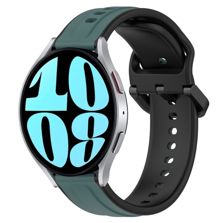 20mm Convex Loop Two-Color Silicone Watch Band, For Samsung Galaxy Watch 42mm, For Samsung Galaxy Watch 6 44mm