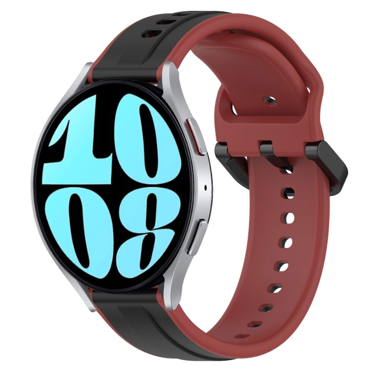 20mm Convex Loop Two-Color Silicone Watch Band, For Samsung Galaxy Watch 42mm, For Samsung Galaxy Watch 6 44mm