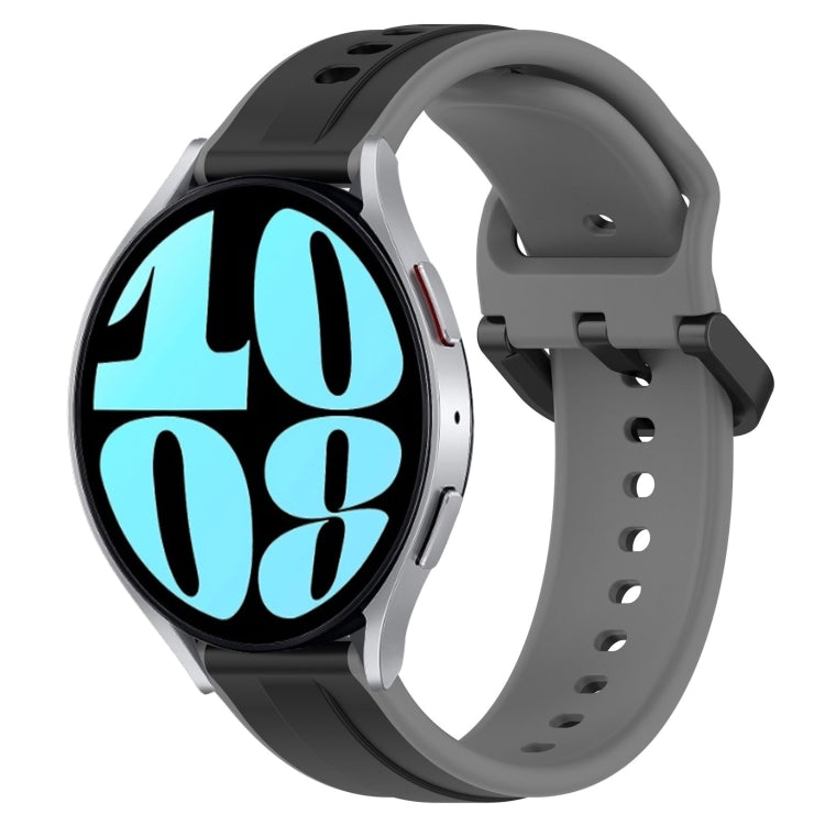 20mm Convex Loop Two-Color Silicone Watch Band, For Samsung Galaxy Watch 42mm, For Samsung Galaxy Watch 6 44mm
