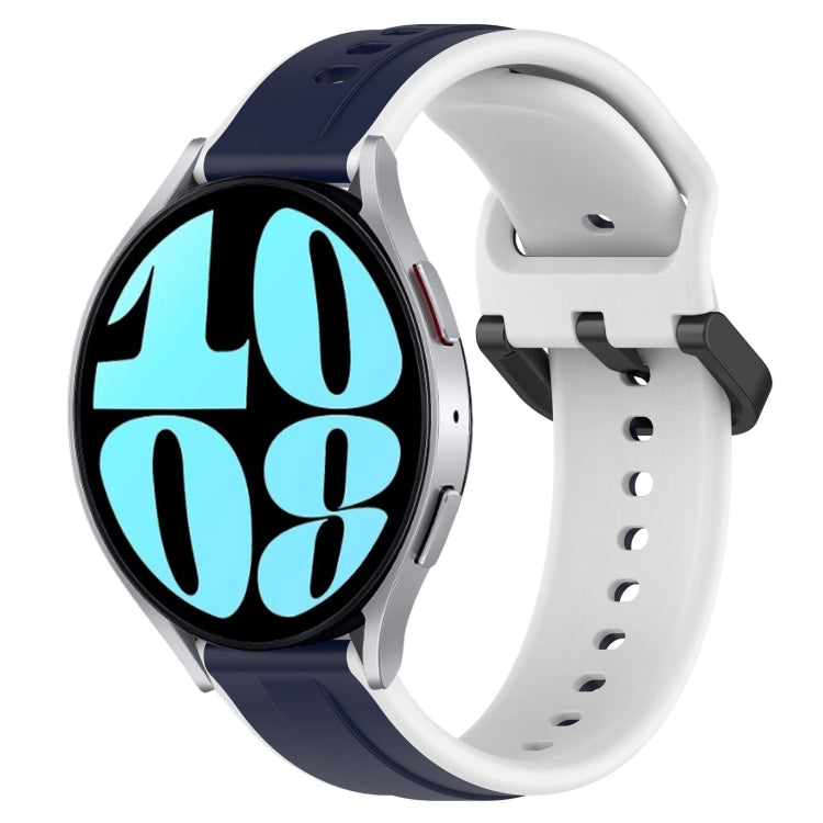 20mm Convex Loop Two-Color Silicone Watch Band, For Samsung Galaxy Watch 42mm, For Samsung Galaxy Watch 6 44mm