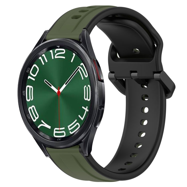 20mm Convex Loop Two-Color Silicone Watch Band, For Samsung Galaxy Watch 5 44mm, For Samsung Galaxy Watch 6 Classic 47mm