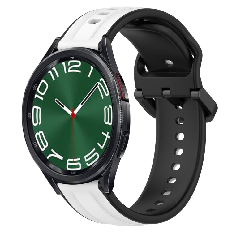 20mm Convex Loop Two-Color Silicone Watch Band, For Samsung Galaxy Watch 5 44mm, For Samsung Galaxy Watch 6 Classic 47mm