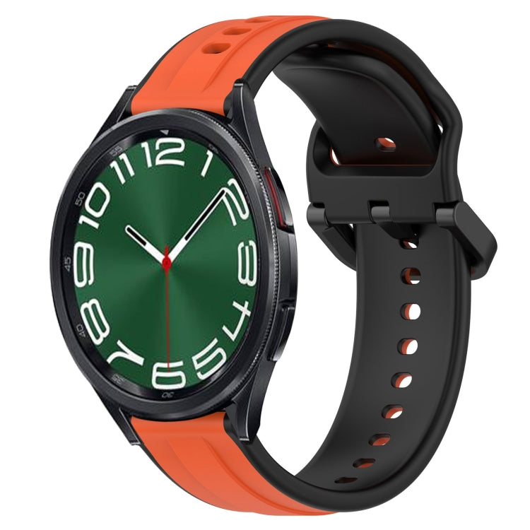 20mm Convex Loop Two-Color Silicone Watch Band, For Samsung Galaxy Watch 5 44mm, For Samsung Galaxy Watch 6 Classic 47mm
