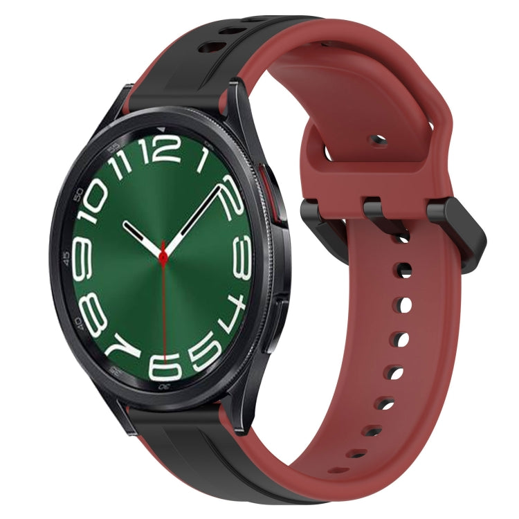 20mm Convex Loop Two-Color Silicone Watch Band, For Samsung Galaxy Watch 5 44mm, For Samsung Galaxy Watch 6 Classic 47mm