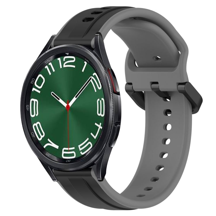 20mm Convex Loop Two-Color Silicone Watch Band, For Samsung Galaxy Watch 5 44mm, For Samsung Galaxy Watch 6 Classic 47mm