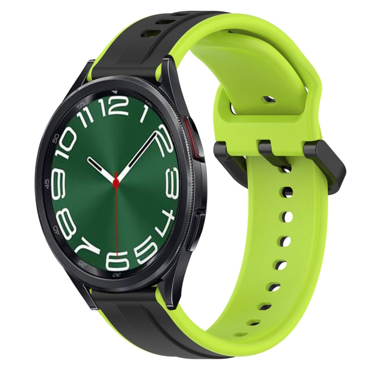 20mm Convex Loop Two-Color Silicone Watch Band, For Samsung Galaxy Watch 5 44mm, For Samsung Galaxy Watch 6 Classic 47mm