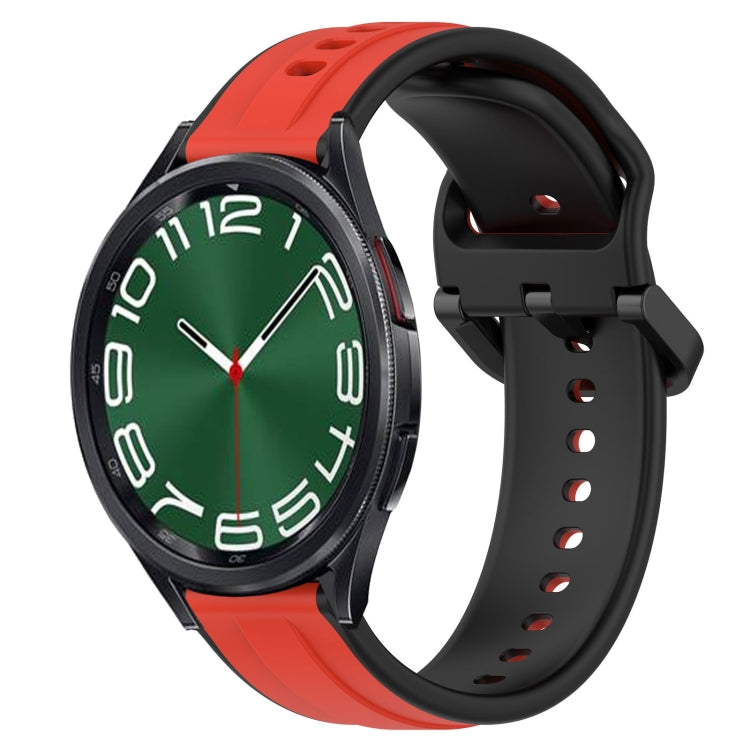 20mm Convex Loop Two-Color Silicone Watch Band, For Samsung Galaxy Watch 5 44mm, For Samsung Galaxy Watch 6 Classic 47mm