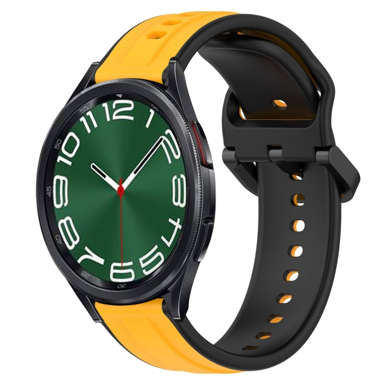 20mm Convex Loop Two-Color Silicone Watch Band, For Samsung Galaxy Watch 5 44mm, For Samsung Galaxy Watch 6 Classic 47mm