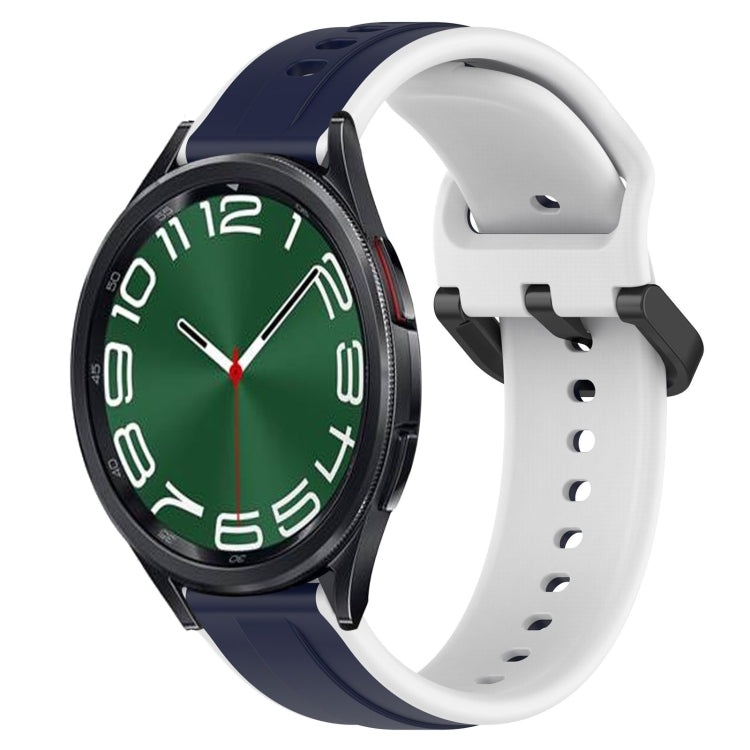 20mm Convex Loop Two-Color Silicone Watch Band, For Samsung Galaxy Watch 5 44mm, For Samsung Galaxy Watch 6 Classic 47mm