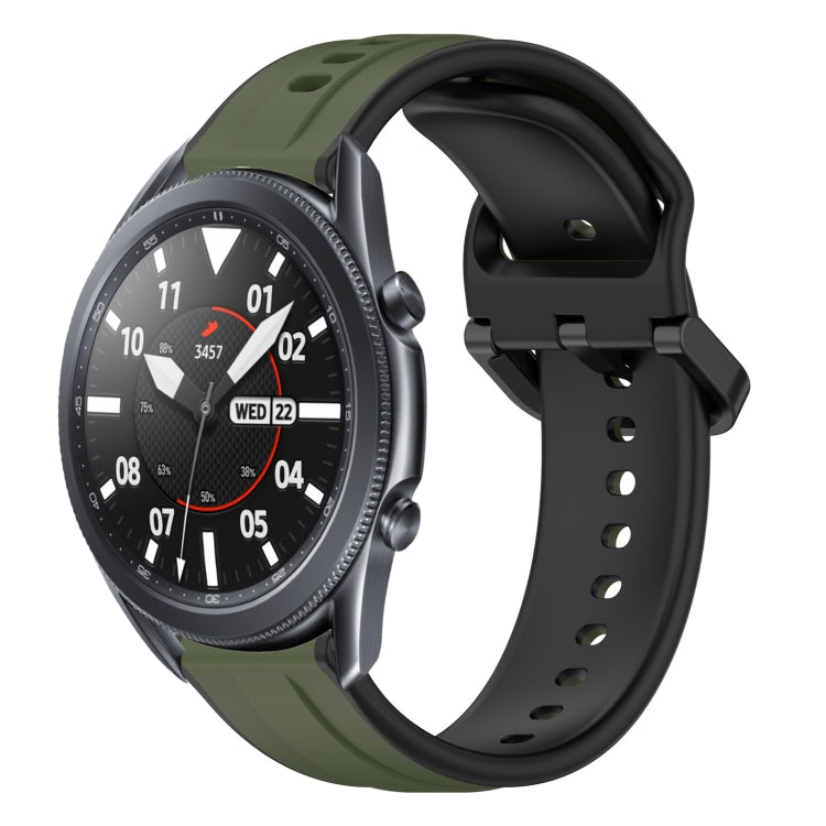 22mm Convex Loop Two-Color Silicone Watch Band, For Samsung Galaxy Watch3 45mm, For Samsung Galaxy Watch 46mm