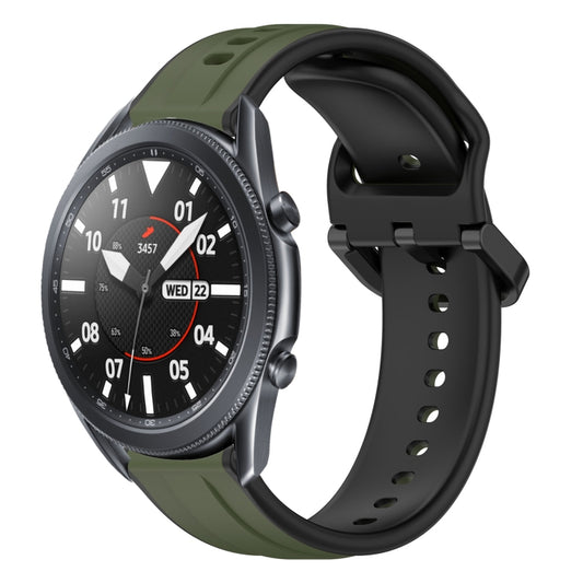 22mm Convex Loop Two-Color Silicone Watch Band, For Samsung Galaxy Watch3 45mm, For Samsung Galaxy Watch 46mm