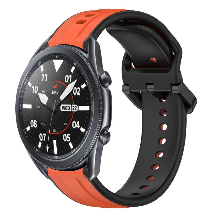 22mm Convex Loop Two-Color Silicone Watch Band, For Samsung Galaxy Watch3 45mm, For Samsung Galaxy Watch 46mm