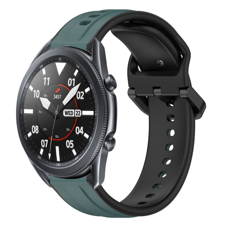 22mm Convex Loop Two-Color Silicone Watch Band, For Samsung Galaxy Watch3 45mm, For Samsung Galaxy Watch 46mm
