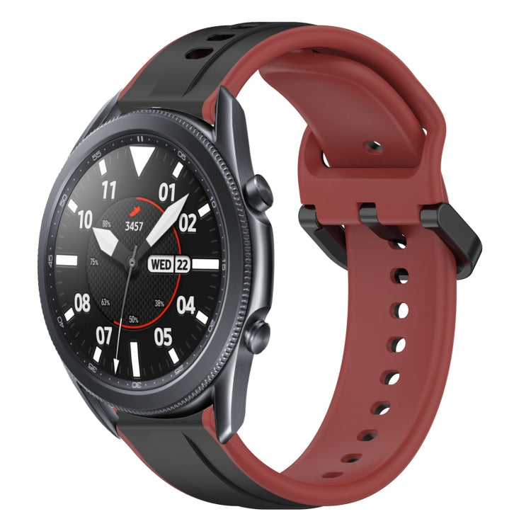 22mm Convex Loop Two-Color Silicone Watch Band, For Samsung Galaxy Watch3 45mm, For Samsung Galaxy Watch 46mm