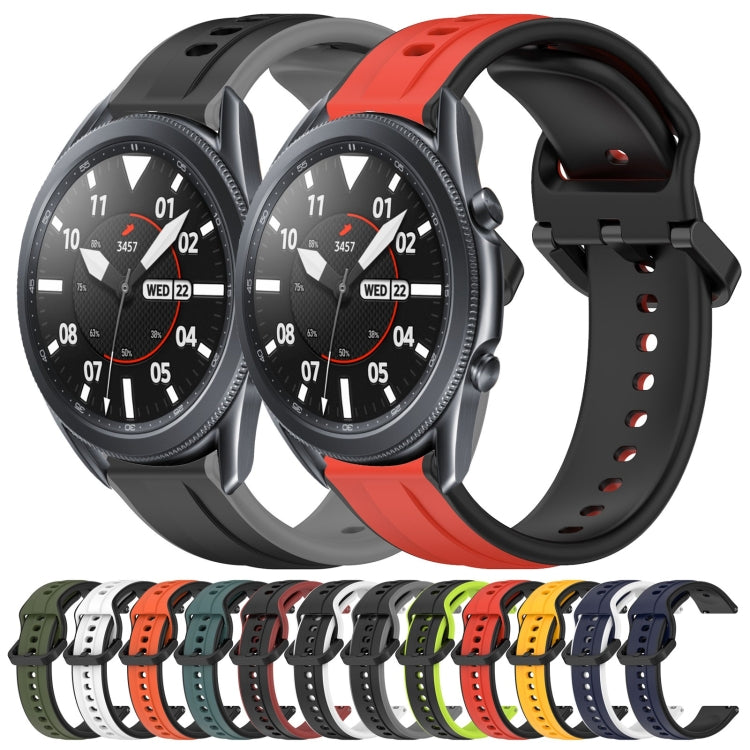 22mm Convex Loop Two-Color Silicone Watch Band, For Samsung Galaxy Watch3 45mm, For Samsung Galaxy Watch 46mm