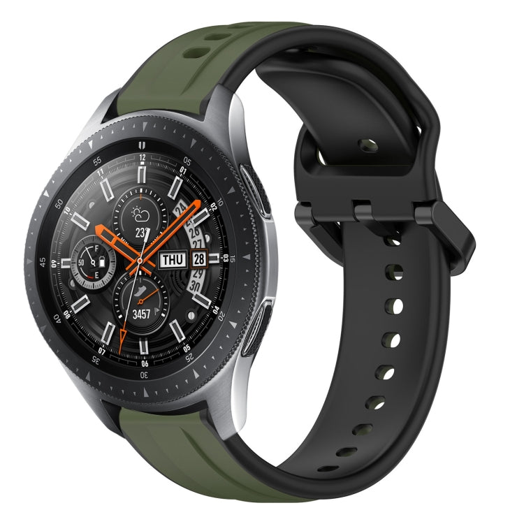 22mm Convex Loop Two-Color Silicone Watch Band, For Samsung Galaxy Watch3 45mm, For Samsung Galaxy Watch 46mm