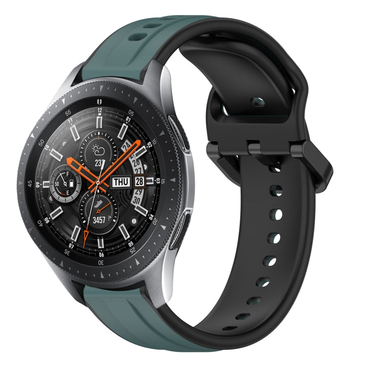 22mm Convex Loop Two-Color Silicone Watch Band, For Samsung Galaxy Watch3 45mm, For Samsung Galaxy Watch 46mm