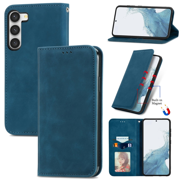 Retro Skin Feel Magnetic Leather Phone Case, For Samsung Galaxy A24 5G, For Samsung Galaxy S23 Ultra 5G, For Samsung Galaxy S23+ 5G, For Samsung Galaxy S23 5G, For Samsung Galaxy XCover 5