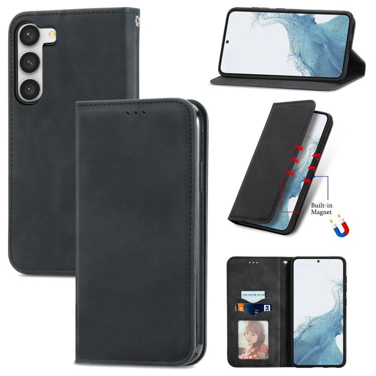 Retro Skin Feel Magnetic Leather Phone Case, For Samsung Galaxy A24 5G, For Samsung Galaxy S23 Ultra 5G, For Samsung Galaxy S23+ 5G, For Samsung Galaxy S23 5G, For Samsung Galaxy XCover 5