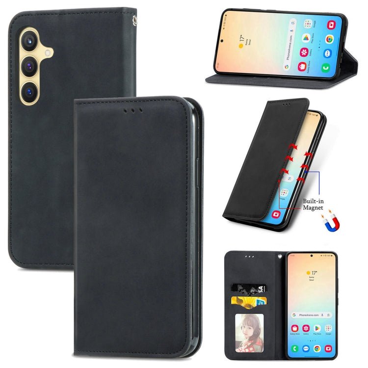 Retro Skin Feel Magnetic Leather Phone Case, For Samsung Galaxy A55 5G, For Samsung Galaxy A35 5G, For Samsung Galaxy S24 Ultra 5G, For Samsung Galaxy S24+ 5G, For Samsung Galaxy S24 5G