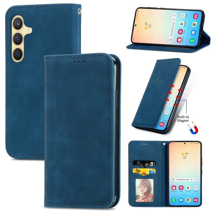 Retro Skin Feel Magnetic Leather Phone Case, For Samsung Galaxy A55 5G, For Samsung Galaxy A35 5G, For Samsung Galaxy S24 Ultra 5G, For Samsung Galaxy S24+ 5G, For Samsung Galaxy S24 5G