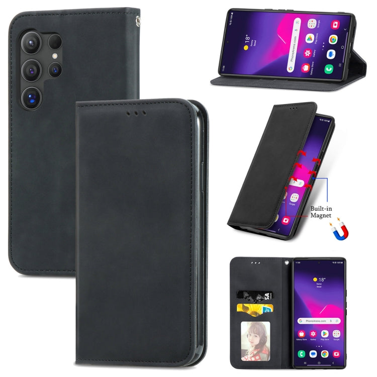 Retro Skin Feel Magnetic Leather Phone Case, For Samsung Galaxy A55 5G, For Samsung Galaxy A35 5G, For Samsung Galaxy S24 Ultra 5G, For Samsung Galaxy S24+ 5G, For Samsung Galaxy S24 5G