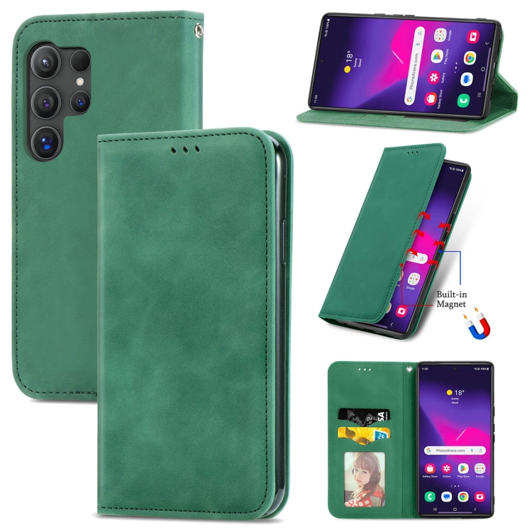 Retro Skin Feel Magnetic Leather Phone Case, For Samsung Galaxy A55 5G, For Samsung Galaxy A35 5G, For Samsung Galaxy S24 Ultra 5G, For Samsung Galaxy S24+ 5G, For Samsung Galaxy S24 5G