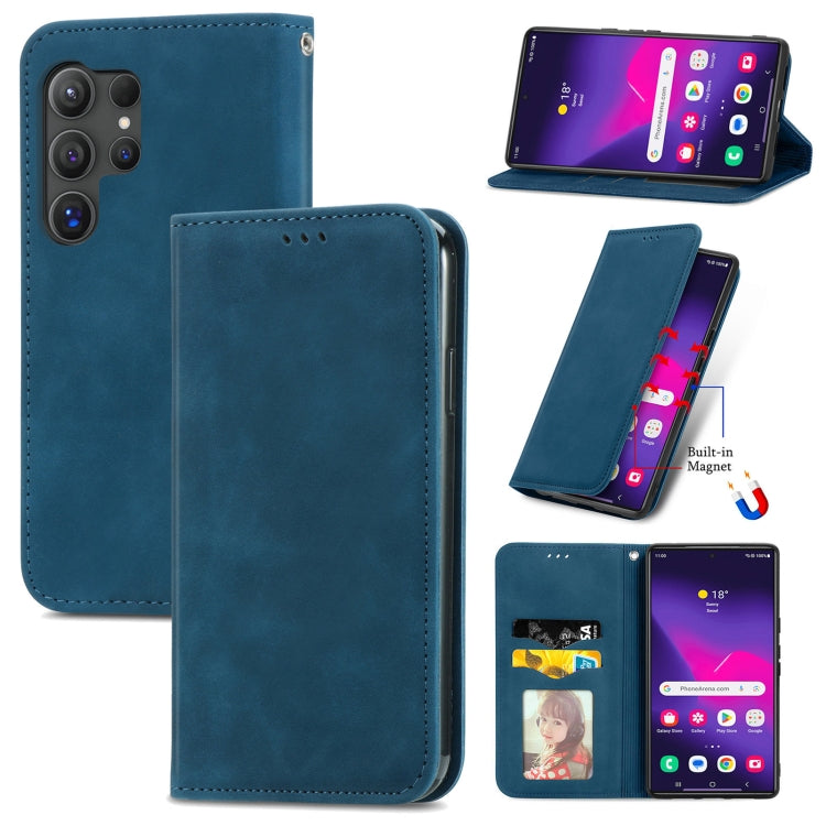 Retro Skin Feel Magnetic Leather Phone Case, For Samsung Galaxy A55 5G, For Samsung Galaxy A35 5G, For Samsung Galaxy S24 Ultra 5G, For Samsung Galaxy S24+ 5G, For Samsung Galaxy S24 5G