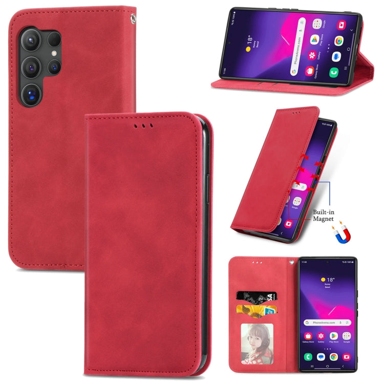 Retro Skin Feel Magnetic Leather Phone Case, For Samsung Galaxy A55 5G, For Samsung Galaxy A35 5G, For Samsung Galaxy S24 Ultra 5G, For Samsung Galaxy S24+ 5G, For Samsung Galaxy S24 5G