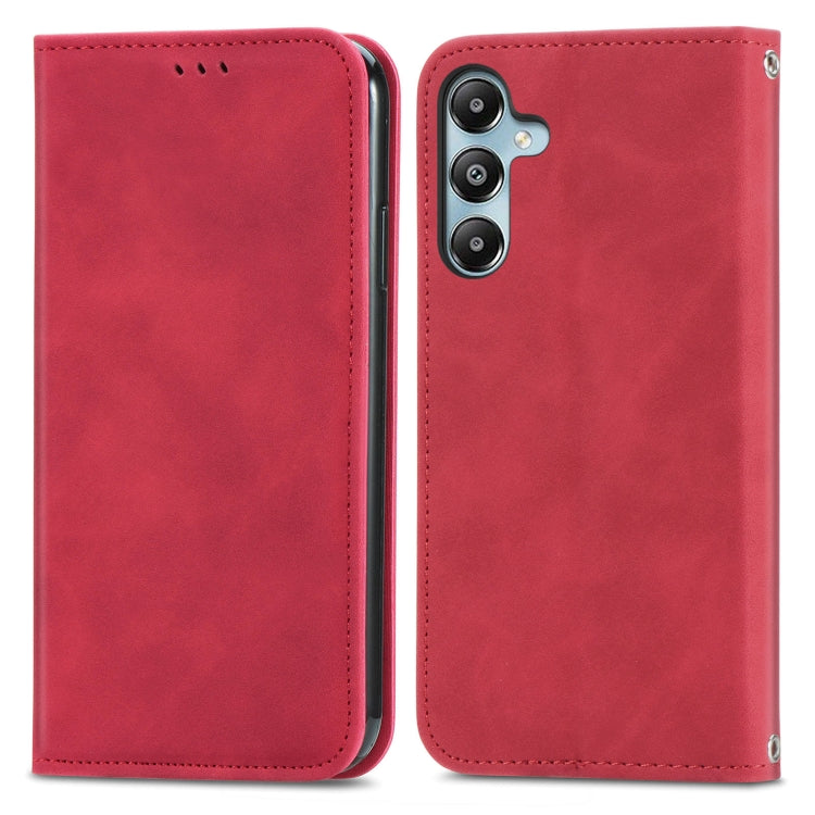 Retro Skin Feel Magnetic Leather Phone Case, For Samsung Galaxy S24 FE 5G, For Samsung Galaxy M35, For Samsung Galaxy M14 4G, For Samsung Galaxy M15, For Samsung Galaxy XCover 7