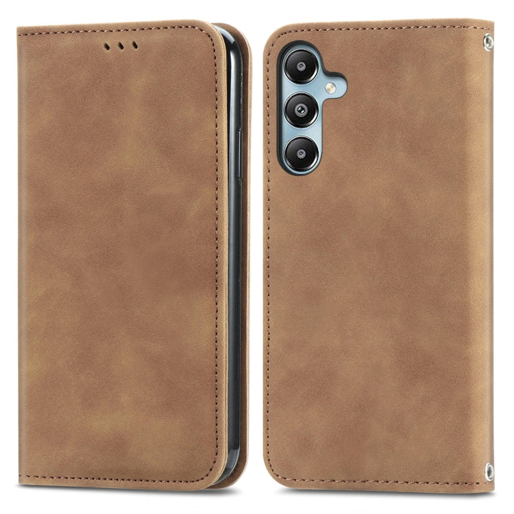 Retro Skin Feel Magnetic Leather Phone Case, For Samsung Galaxy S24 FE 5G, For Samsung Galaxy M35, For Samsung Galaxy M14 4G, For Samsung Galaxy M15, For Samsung Galaxy XCover 7