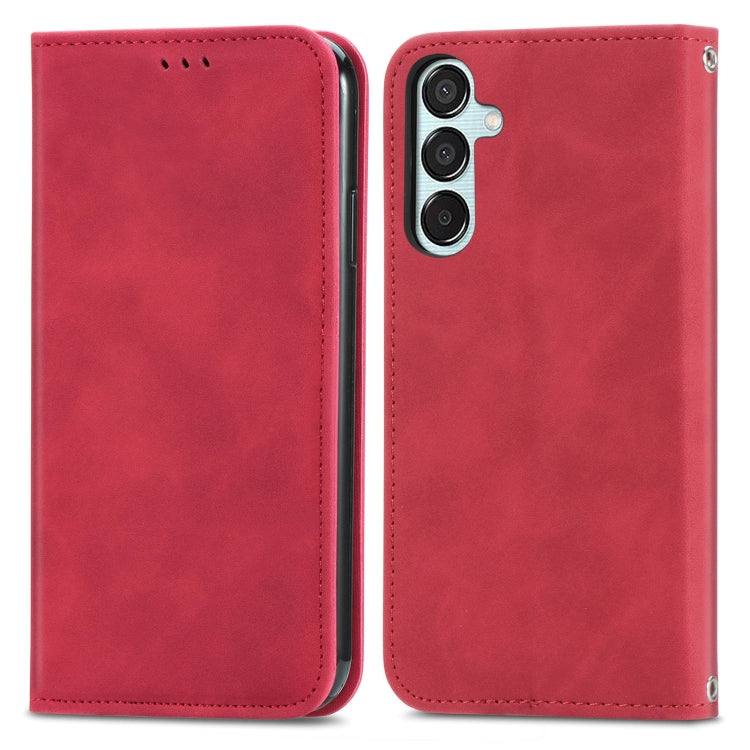 Retro Skin Feel Magnetic Leather Phone Case, For Samsung Galaxy S24 FE 5G, For Samsung Galaxy M35, For Samsung Galaxy M14 4G, For Samsung Galaxy M15, For Samsung Galaxy XCover 7