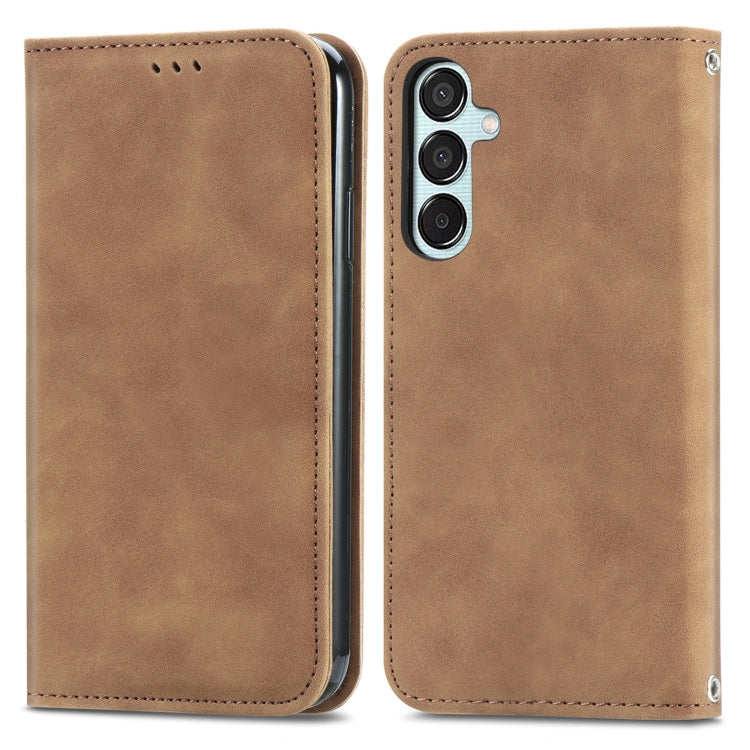 Retro Skin Feel Magnetic Leather Phone Case, For Samsung Galaxy S24 FE 5G, For Samsung Galaxy M35, For Samsung Galaxy M14 4G, For Samsung Galaxy M15, For Samsung Galaxy XCover 7