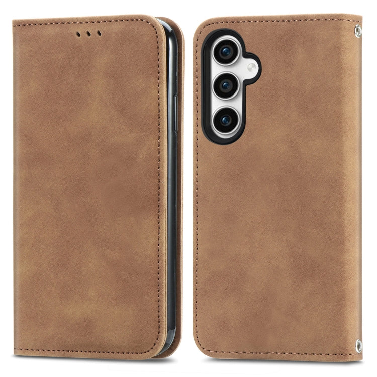 Retro Skin Feel Magnetic Leather Phone Case, For Samsung Galaxy A15, For Samsung Galaxy A05, For Samsung Galaxy A05s 4G, For Samsung Galaxy A25 5G, For Samsung Galaxy S23 FE 5G