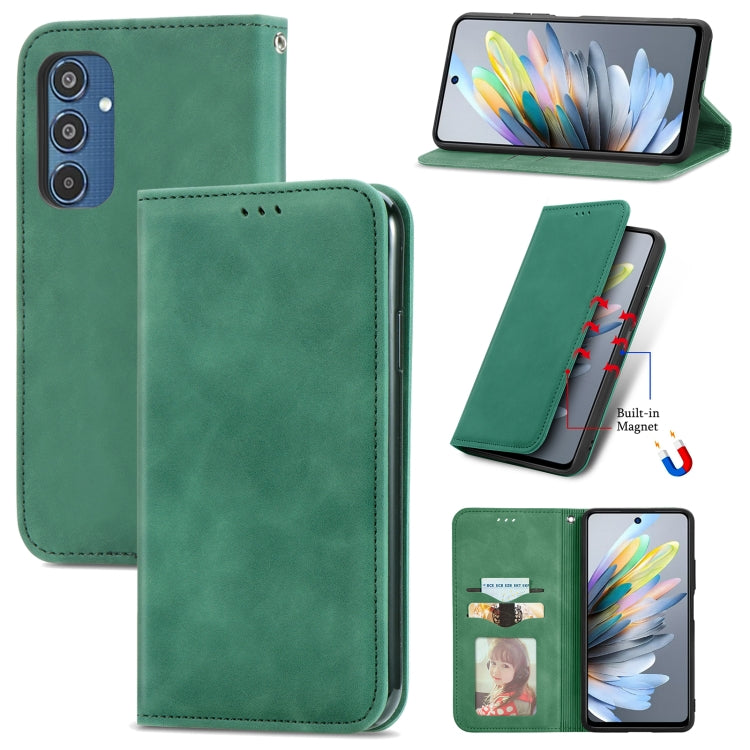 Retro Skin Feel Magnetic Leather Phone Case, For Samsung Galaxy S24 FE 5G, For Samsung Galaxy M35, For Samsung Galaxy M14 4G, For Samsung Galaxy M15, For Samsung Galaxy XCover 7