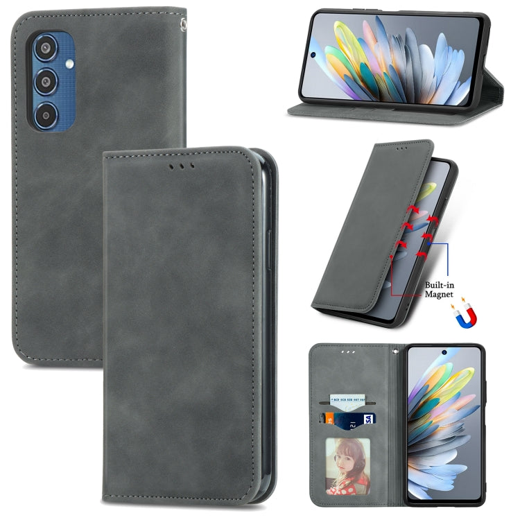 Retro Skin Feel Magnetic Leather Phone Case, For Samsung Galaxy S24 FE 5G, For Samsung Galaxy M35, For Samsung Galaxy M14 4G, For Samsung Galaxy M15, For Samsung Galaxy XCover 7