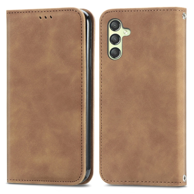 Retro Skin Feel Magnetic Leather Phone Case, For Samsung Galaxy A24 5G, For Samsung Galaxy S23 Ultra 5G, For Samsung Galaxy S23+ 5G, For Samsung Galaxy S23 5G, For Samsung Galaxy XCover 5