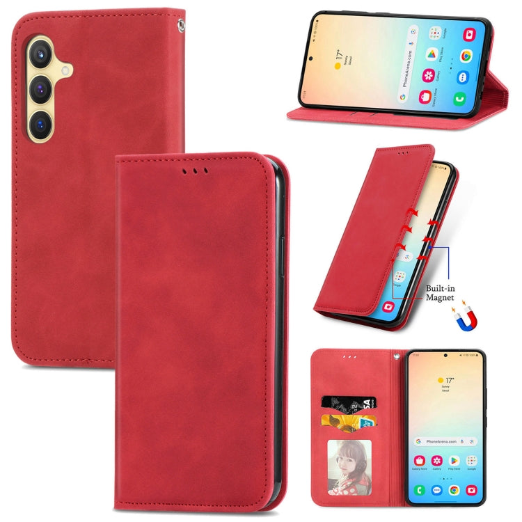 Retro Skin Feel Magnetic Leather Phone Case, For Samsung Galaxy S25 5G, For Samsung Galaxy S25+ 5G, For Samsung Galaxy S25 Ultra 5G, For Samsung Galaxy A16, For Samsung Galaxy A06