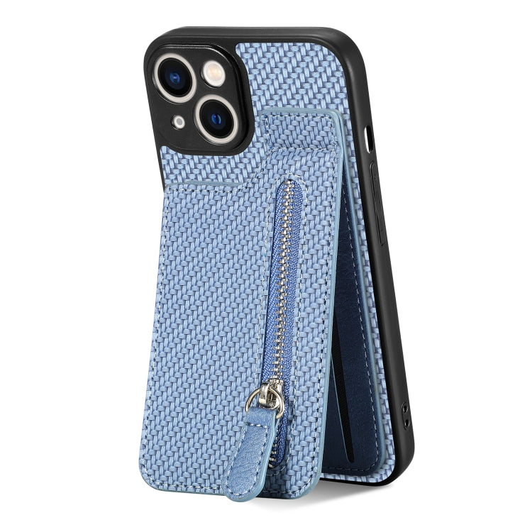 Carbon Fiber Vertical Flip Zipper Phone Case, For iPhone 13, For iPhone 13 mini, For iPhone 13 Pro, For iPhone 13 Pro Max