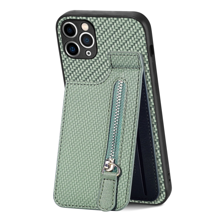 Carbon Fiber Vertical Flip Zipper Phone Case