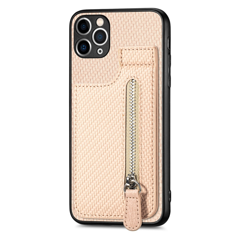 Carbon Fiber Vertical Flip Zipper Phone Case