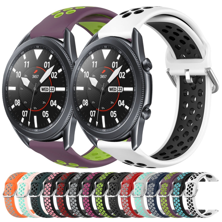 22mm Perforated Breathable Sports Silicone Watch Band, For Samsung Galaxy Watch3 45mm