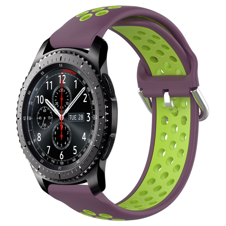 22mm Perforated Breathable Sports Silicone Watch Band, For Samsung Gear S3 Frontier