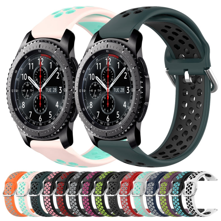 22mm Perforated Breathable Sports Silicone Watch Band, For Samsung Gear S3 Frontier