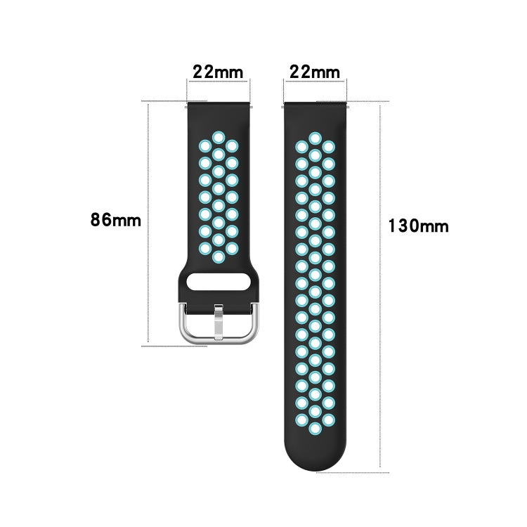 22mm Perforated Breathable Sports Silicone Watch Band, For Samsung Gear S3 Frontier