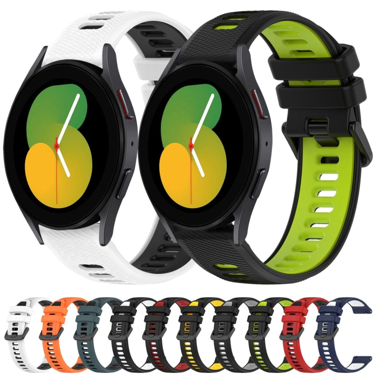 20mm Sports Two-Color Silicone Watch Band, For Samsung Galaxy Watch5 44mm, For Samsung Galaxy Watch 6 Classic 47mm