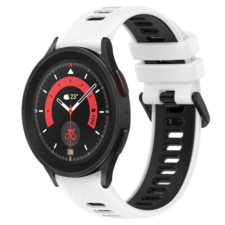20mm Sports Two-Color Silicone Watch Band, For Samsung Galaxy Watch5 40mm, For Samsung Galaxy Watch5 Pro 45mm